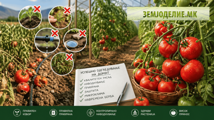 Најчести грешки при одгледување домат