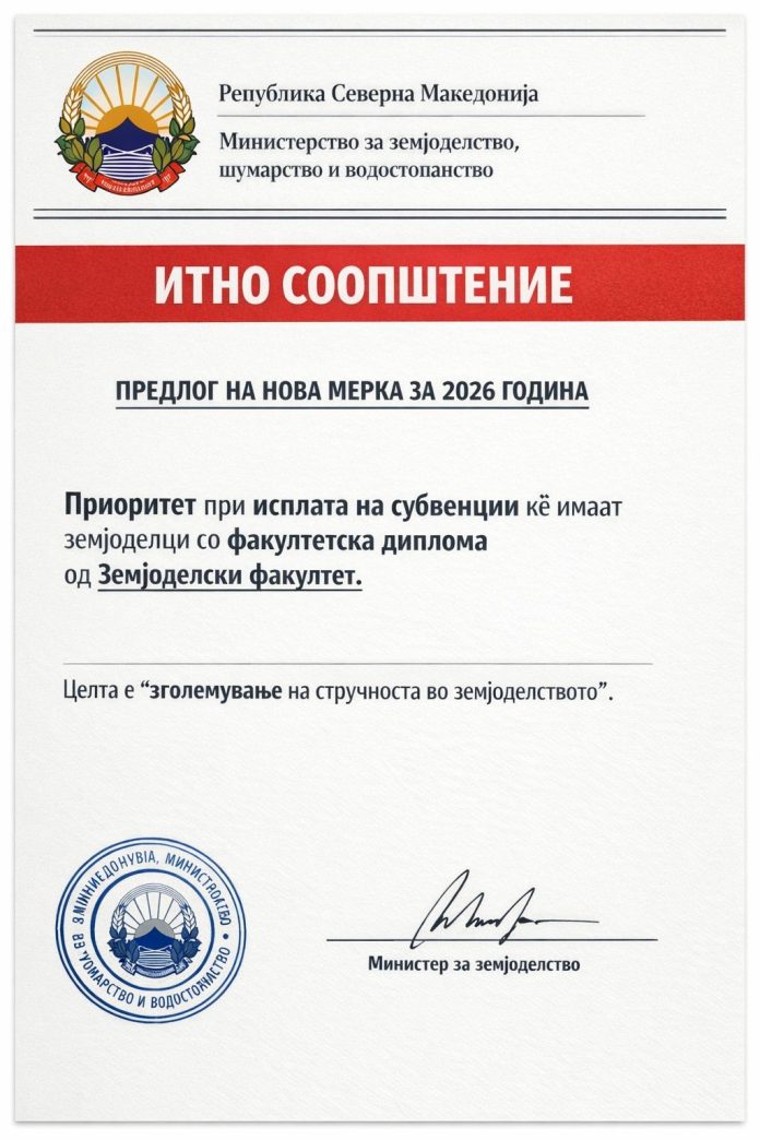 Првоаприлска шега субвенции 2026