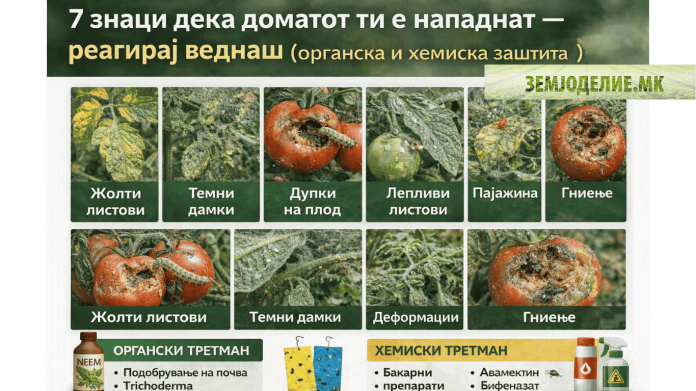 Знаци на болест кај домат