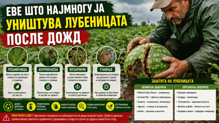 Еве што најмногу ја уништува лубеницата после дожд лубеница после дожд