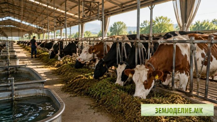 Млечност по крава во Македонија е 3.669 литри, во Данска 10.483 литри. млечност по крава