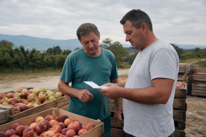 15-milioni-denari-otkup-ovoshje-proverka-registriran-otkupuvach Производител и откупувач проверуваат приемница покрај гајби со овошје